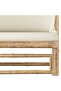 3 Piece Garden Lounge Set with Cream White Cushions Bamboo - 6