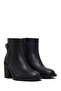 Women's Black Zippered Thick Heeled Boots 25Wfe251418 - 5