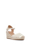 Women's Beige Ankle Buckle Wedge Heeled Espadrille 26Sfe40116F - 8