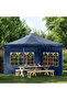 Partytent Sidewall 2 pcs with Window PE Blue