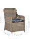 Outdoor Chairs with Cushions 2 pcs Poly Rattan Brown - 3