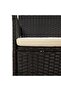4 Piece Garden Lounge Set with Cushions Black Poly Rattan - 8