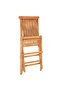 3 Piece Bistro Set with Grey Cushions Solid Teak Wood - 5