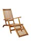 Outdoor Deck Chair with Footrest Solid Acacia Wood - 4