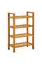 Shoe Rack with 4 Shelves 50x27x80 cm Solid Oak Wood