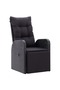 7 Piece Garden Dining Set with Cushions Black - 6