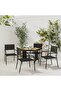 5 Piece Outdoor Dining Set Poly Rattan Black