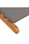 Folding Sun Lounger with Dark Grey Cushion Solid Teak Wood - 6