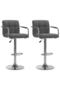 Bar Stools 2 pcs Light Grey Fabric