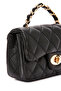 Women's Black Long Strap Quilted Mini Crossbody Bag 26Pbd2003Kp - 8