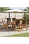 7 Piece Outdoor Dining Set Solid Acacia Wood