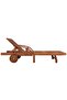 Sun Lounger with Table Solid Acacia Wood - 5