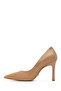 Women's Beige Thin Heeled Genuine Leather Stiletto, Heeled Shoes 25Afd161818 - 4
