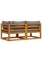 2 Piece Sofa Set with Dark Grey Cushions Solid Acacia Wood - 8