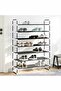 Shoe Rack with 7 Shelves Metal and Plastic Black