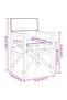 Folding Director's Chair Grey 55 x 54 x 85 cm Solid Teak Wood - 3