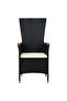 7 Piece Garden Dining Set with Cushions Black - 5