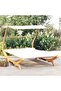 Outdoor Lounge Bed with Canopy 165x203x138 cm Solid Bent Wood Cream