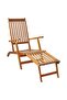 Outdoor Deck Chair with Footrest Solid Acacia Wood