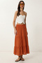 Flounced Summer Long Viscose Skirt Lrn0008 Tiles - 3