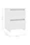 Bedside Cabinets 2 pcs White 30x30x40 cm Engineered Wood - 3