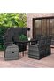 7 Piece Garden Dining Set with Cushions Grey