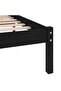 Bed Frame without Mattress Black Solid Wood Super King Size - 5