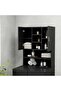 Washing Machine Cabinet Black 70.5x25.5x90 cm - 6