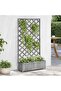 Planter with Trellis Grey Solid Wood Fir