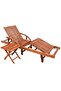 Sun Lounger with Table Solid Acacia Wood