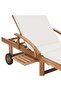 Sun Loungers with Cushions 2 pcs Solid Teak Wood Cream - 8
