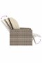 Garden Reclining Chair with Cushions Light Brown Poly Rattan - 5