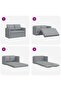 Floor Sofa Bed 2-in-1 Light Grey 112x174x55 cm Fabric - 7
