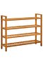 Shoe Rack with 4 Shelves 100x27x80 cm Solid Oak Wood