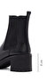 Women's Black Thick Heeled Chelsea Boots 25Wfe251618 - 2