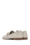 Women's Beige Buckle Leather Masculine Loafer 26Pfd350318 - 6