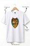 Bozkurt Göktürk Alphabet and Flags of Turkish States Printed 100% Cotton Regular Fit T-Shirt