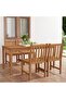 5 Piece Garden Dining Set 160x80 cm Solid Teak Wood