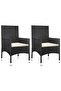 4 Piece Garden Lounge Set with Cushions Black Poly Rattan - 6