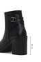 Women's Black Zippered Thick Heeled Boots 25Wfe251418 - 2