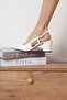 Belinda White Color Open Back Blunt Toe Women's Heeled Shoes - 7