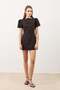 Coffee Pleated Short Women's Dress - 3