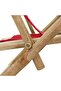 Reclining Relaxing Chair Red Bamboo and Fabric - 6