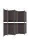 5-Panel Room Divider Brown 250x180 cm Fabric - 4