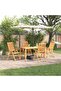 Garden Dining Set Folding 5 pcs Brown Solid Acacia Wood