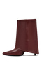 Women's Burgundy Thin Heeled Leather Boots 25Afd160218 - 4
