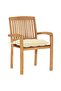 Stacking Garden Chairs with Cushions 6 pcs Solid Teak Wood - 2