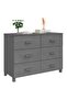 Sideboard HAMAR Dark Grey 113x40x80 cm Solid Wood Pine - 2