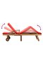 Sun Lounger with Cushion Solid Teak Wood Red - 6
