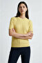 Yellow Short Sleeve Crew Neck Slim Fit Women's Sweatshirt - 6